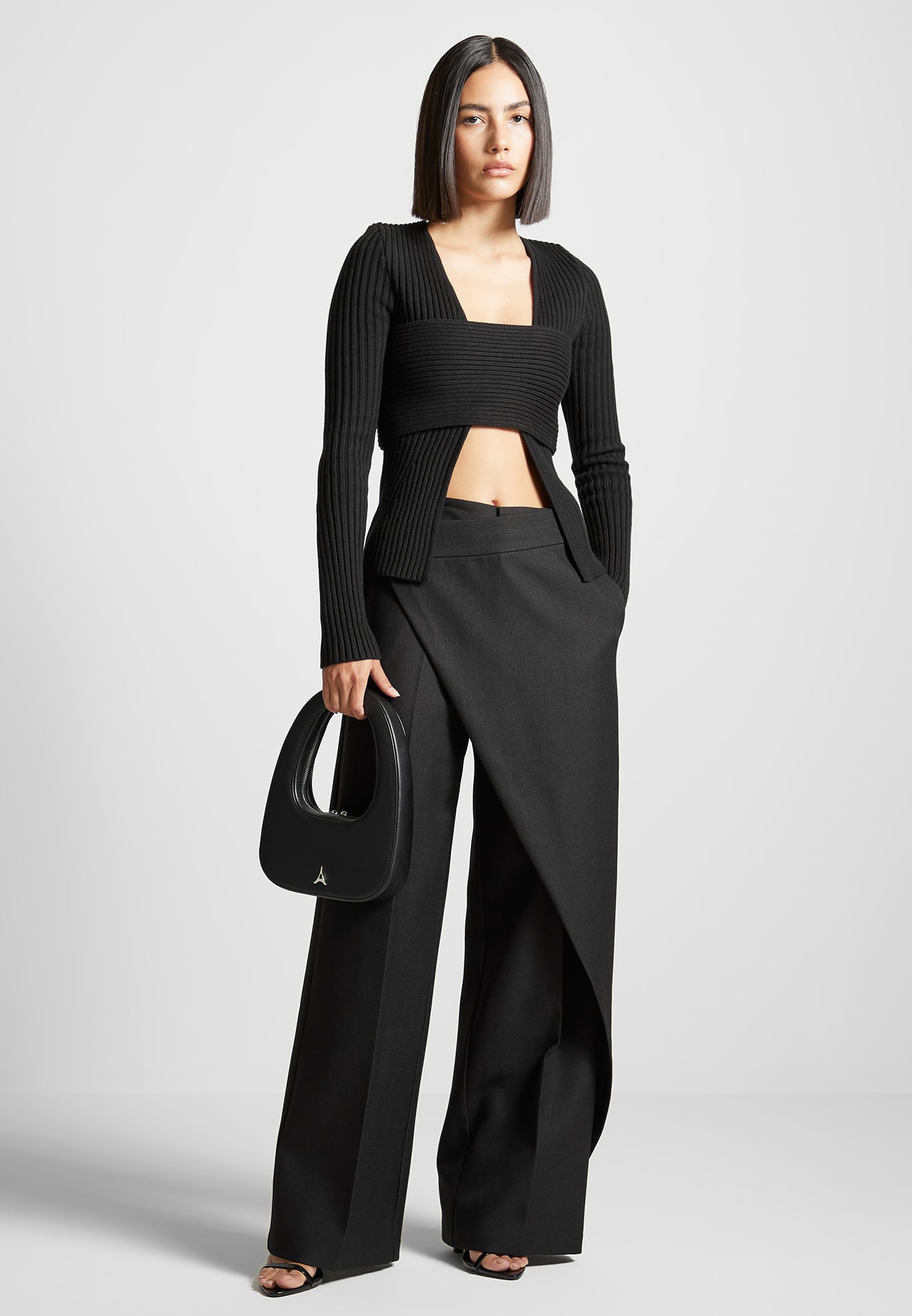 Courrges Cropped Tailored Trousers In Navy | ModeSens